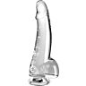 Dildo King Cock Clear 15.2 cm con testículos y base potente