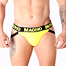 Jockstrap MACHO JOCK AMARILLO con diseño atrevido