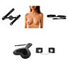 Kit BDSM intermedio con mordaza, pinzas, collar, pala y muñequeras