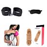 Kit bondage suave para principiantes con esposas, antifaz, fusta y cuerda