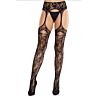 Medias Leg Avenue Negro con Liguero Sexy