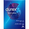 Preservativos Durex Natural 24 unidades con forma easy on