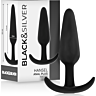 Plug anal BLACK&SILVER Hansel silicona terciopelo