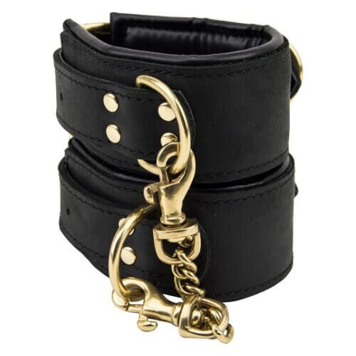 Esposas Bound Nubuck Leather Slim con detalle en bronce