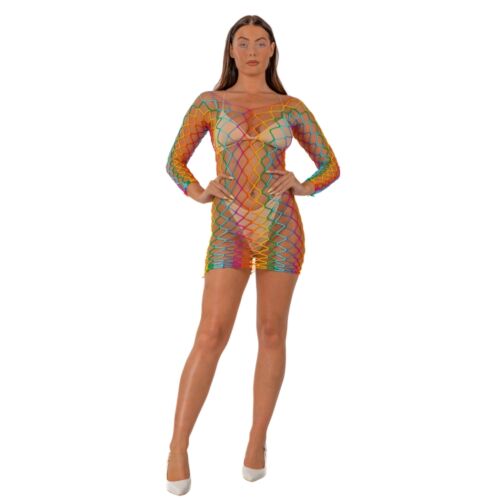 Vestido Sexy Lace Rainbow de Red