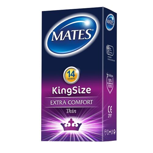Preservativos Mates King Size 14 Pack con textura suave