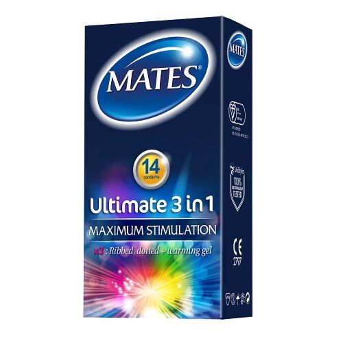 Preservativos Mates 14 Pack con gel calentador
