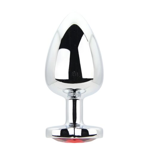 Plug anal Toosh Heart Shaped Large con base joya Rojo