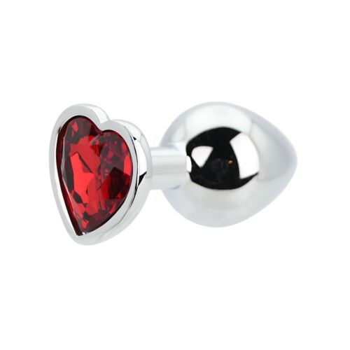 Plug anal Toosh Heart Shaped Silver con base joya