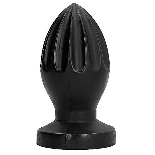 Plug Anal ALL BLACK 12 CM con textura suave y ranurada