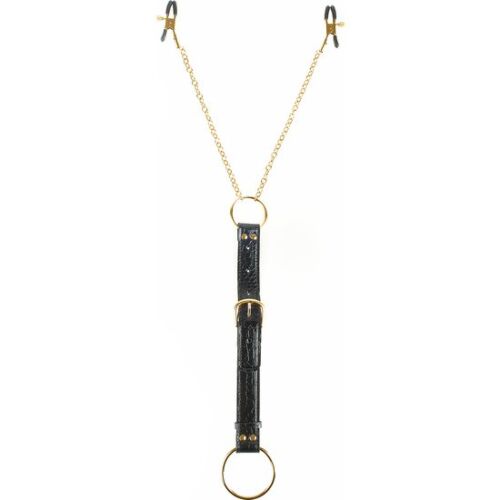 Anillo Fetish Fantasy Gold y Pinzas para Pezones