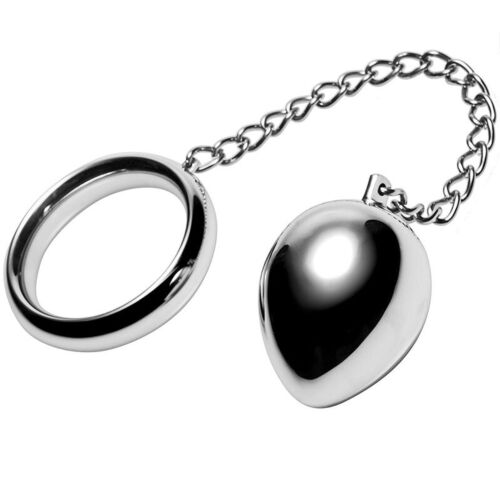 Plug Anal Metal Hard con anilla y cadena para BDSM