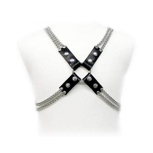 Arnés Leather Body Chain Harness para hombre ajustable