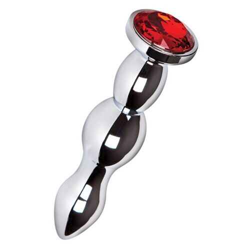 Plug Metal S Pleasures BOA con detalle en rojo brillante