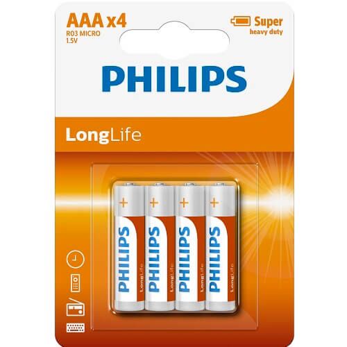 Pilas AAA Philips 4 Pack | Calidad y larga duración
