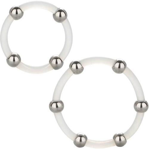 Anillos Pene CALEXOTICS Kit de 2 Uds con Cuentas de Acero