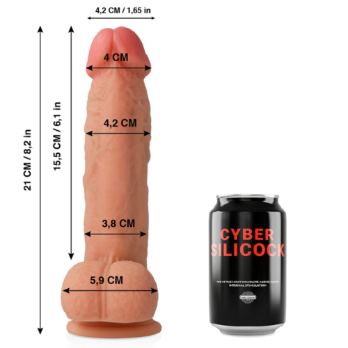 Dildo Cyber Silicock Saul 21 cm realístico con base de testículos