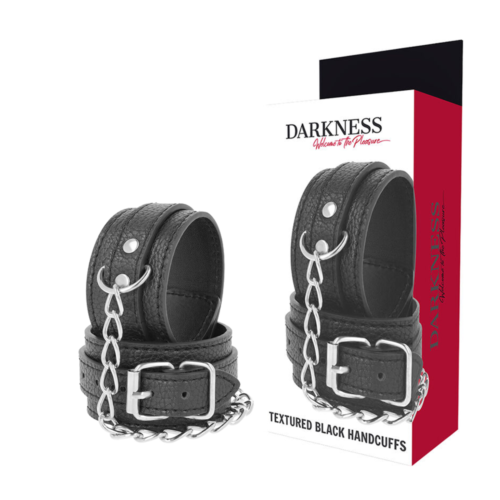 Esposas DARKNESS BONDAGE ajustables de cuero texturizado
