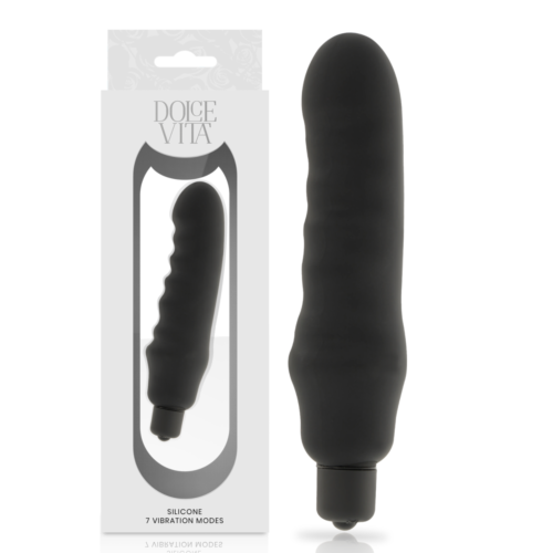 Vibrador Dolce Vita Genius Black Silicone con 7 modos