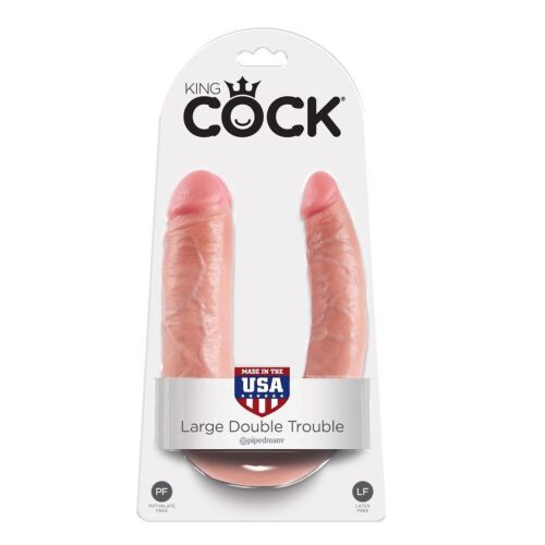 Dildo doble penetración KING COCK 17.8 cm con tacto realista