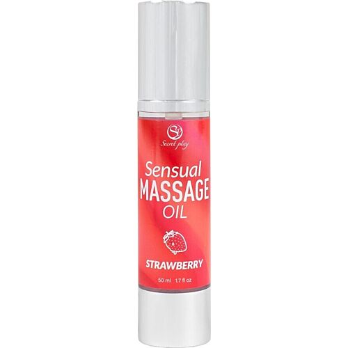 Aceite de masaje Secretplay Fresa 50 ml con textura deslizante