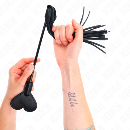 Látigo BDSM KINK LÁTIGO DE GAMA CON PALETA CORAZÓN 35 CM