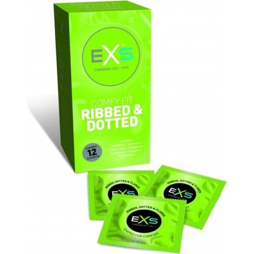 Preservativos Exs Ribbed & Dotted con textura estimulante