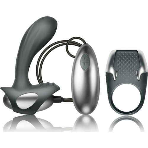 Kit Climaximum Anillo Pene y Masajeador Próstata con Cable