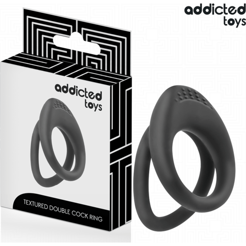 Anillo texturizado doble Addicted Toys para el pene