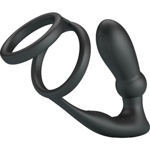 Anillo para pene y plug anal Pretty Love Emoni con vibración