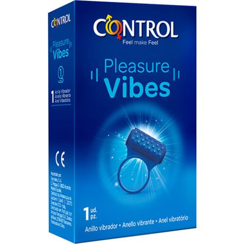 Anillo vibrador Control Pleasure Vibes con diseño ergonómico