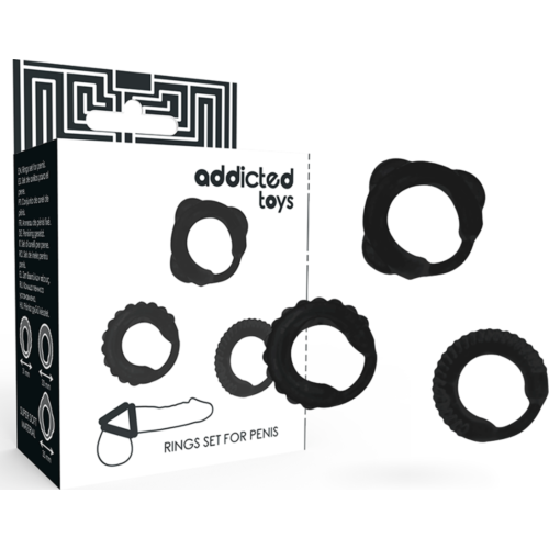 Anillos Pene ADDICTED TOYS Set de 3 con ajuste seguro