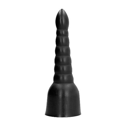 Dildo ALL BLACK 34 CM con estimuladores adicionales
