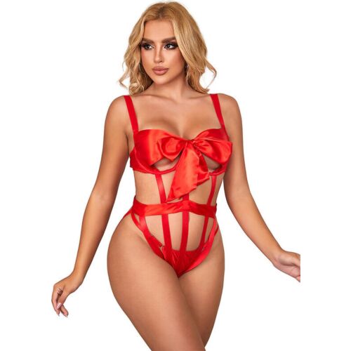 Bodystocking Sublime 954468 con lazo rojo