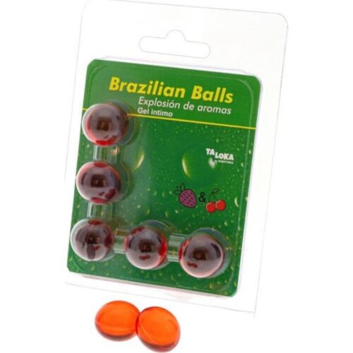 Bolas Brazilian Balls Taloka con lubricante sabor fresa y cereza