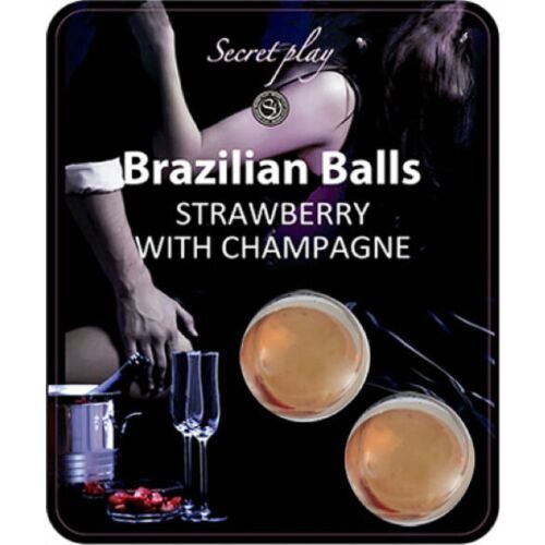Bolas Brazilian Balls Secretplay con lubricante sabor fresa