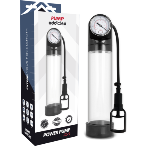 Bomba Alargadora Pene Pump Addicted RX9 con sistema de vacío