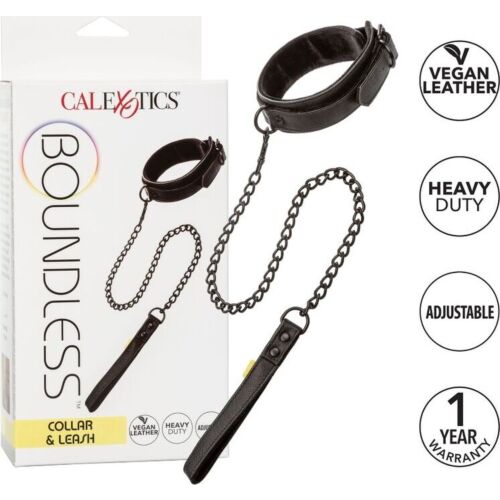 Collar con Correa CALEXOTICS BOUNDLESS Ajustable y Resistente