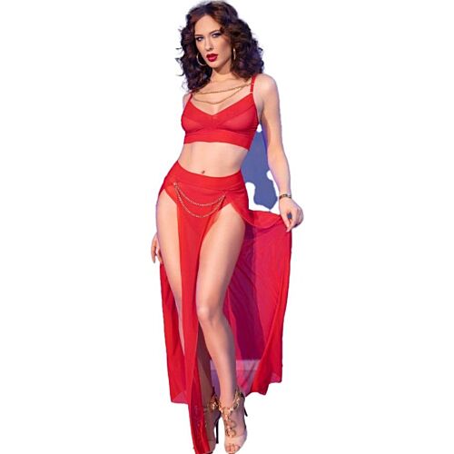 Conjunto lencería sexy CHILIROSE CR 4850 con detalles metalizados