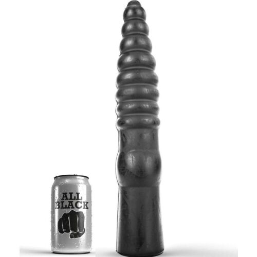 Consolador anal ALL BLACK 33 cm estriado