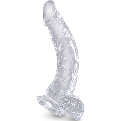 Consolador realista KING COCK Clear curvado 16.5 cm