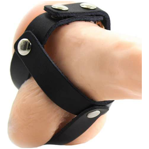 Funda de Castidad OHMAMA FETISH para Testículos en Cuero