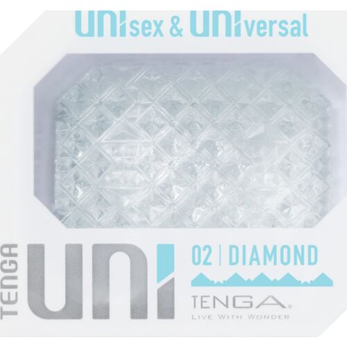 Masajeador Tenga UNI Diamond con texturas piramidales