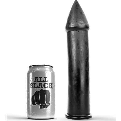 Dildo All Black 24 cm con textura suave y hipoalergénica