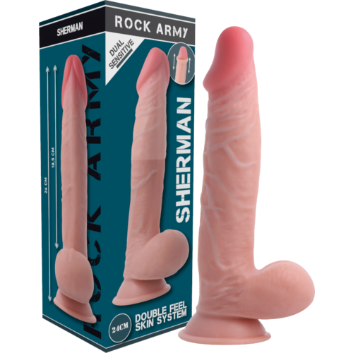Dildo Rock Army Sherman de 24 cm con doble densidad