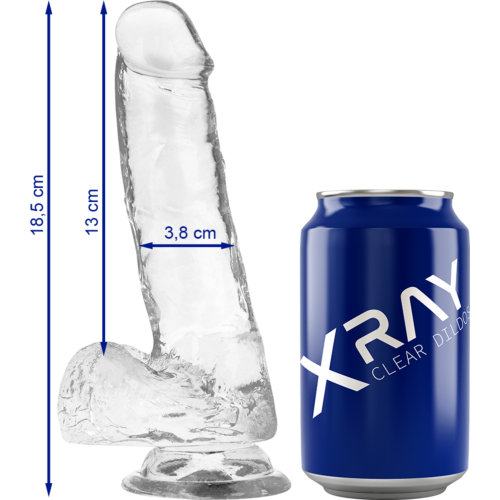 Dildo X RAY Clear 18.5 cm Realista y Transparente