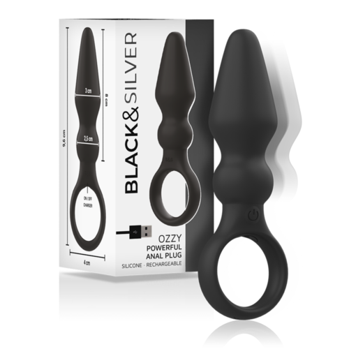 Plug Anal BLACK&SILVER OZZY con tacto suave y adaptable