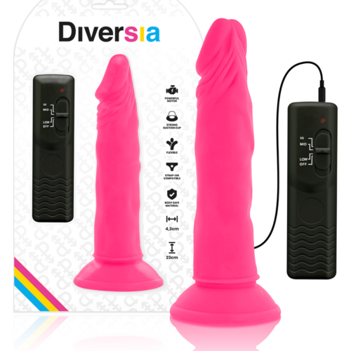 Dildo realístico Diversia 23 cm con vibración flexible