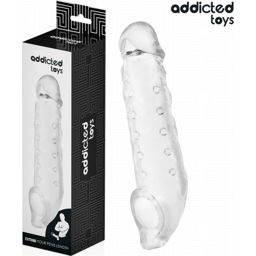 Funda para el pene Addicted Toys M 27 cm con diseño transparente