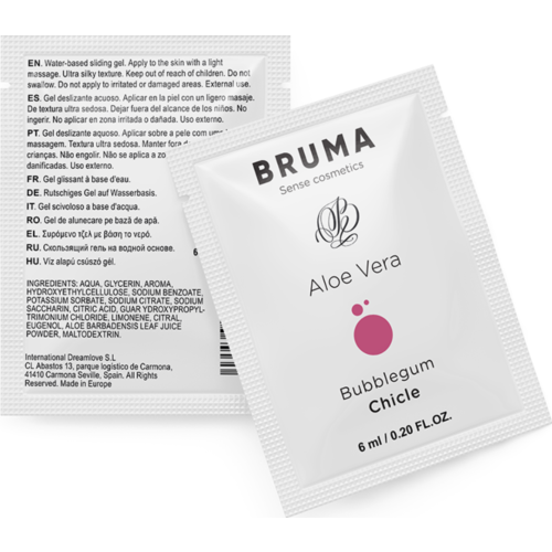 Gel Deslizante BRUMA 6 ML con Aloe Vera y Sabor a Chicle